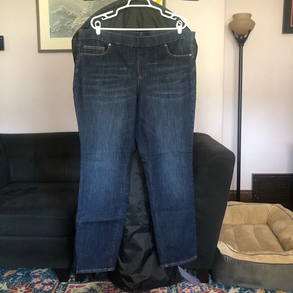 Lands’ End Dark Wash Blue Denim Jegging Jeans 22 W